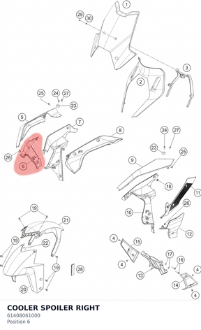 Diagram preview: COOLER SPOILER RIGHT (61408061000)