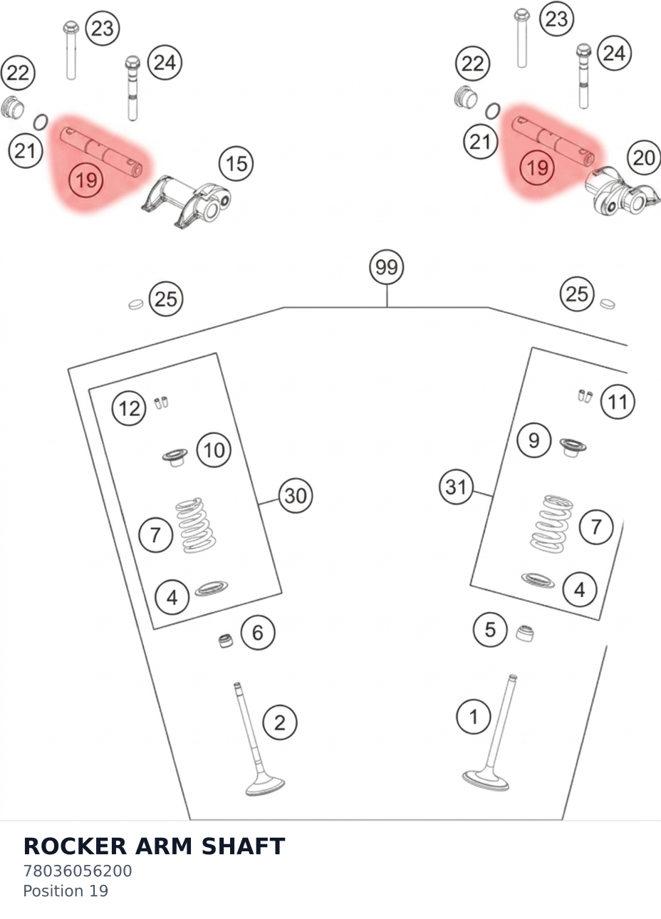 Diagram preview: ROCKER ARM SHAFT (78036056200)