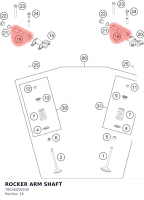 Diagram preview: ROCKER ARM SHAFT (78036056200)