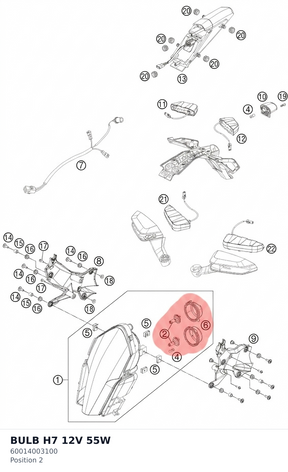 Diagram preview: BULB H7 12V 55W (60014003100)