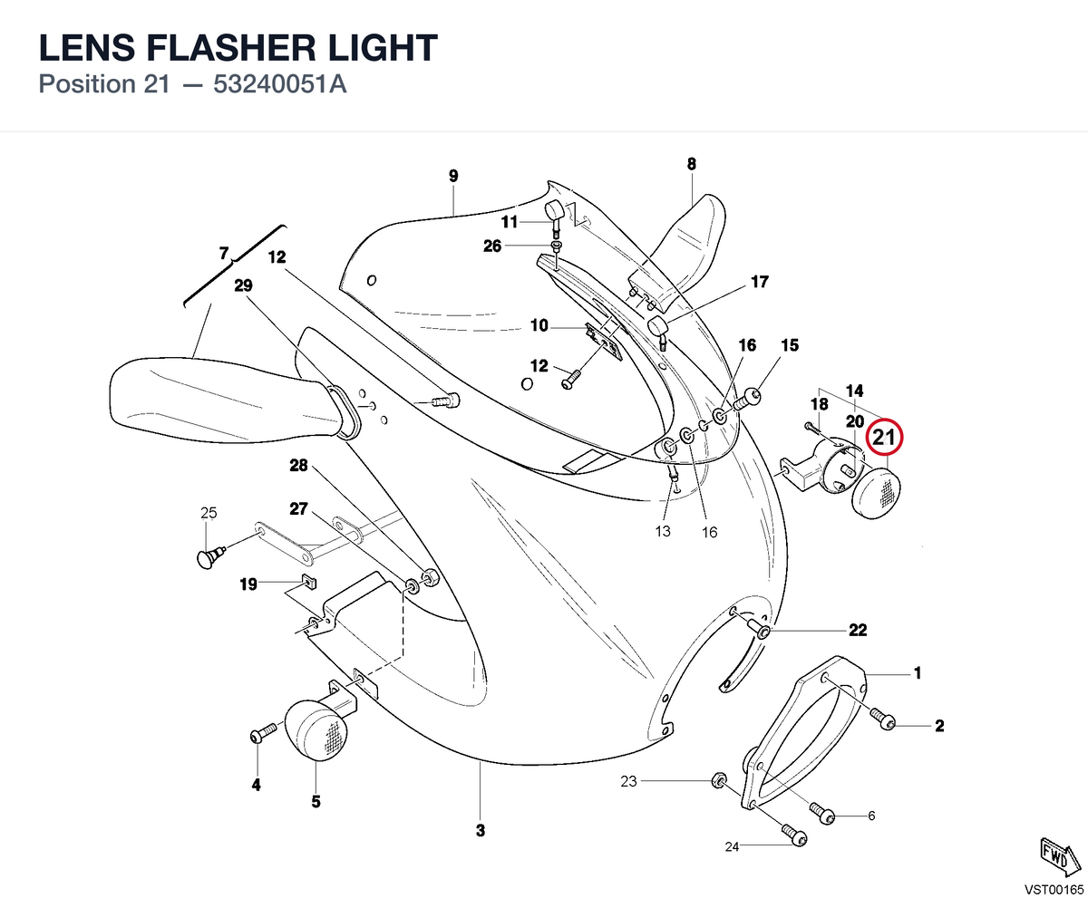LENS FLASHER LIGHT 53240051A diagram position