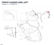 FRONT FLASHER LENS, LEFT 53240071A diagram position