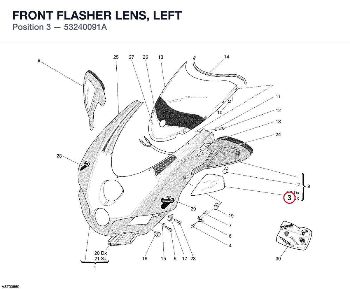 FRONT FLASHER LENS, LEFT