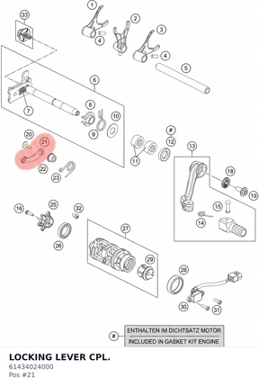 Diagram preview: LOCKING LEVER CPL. (61434024000)