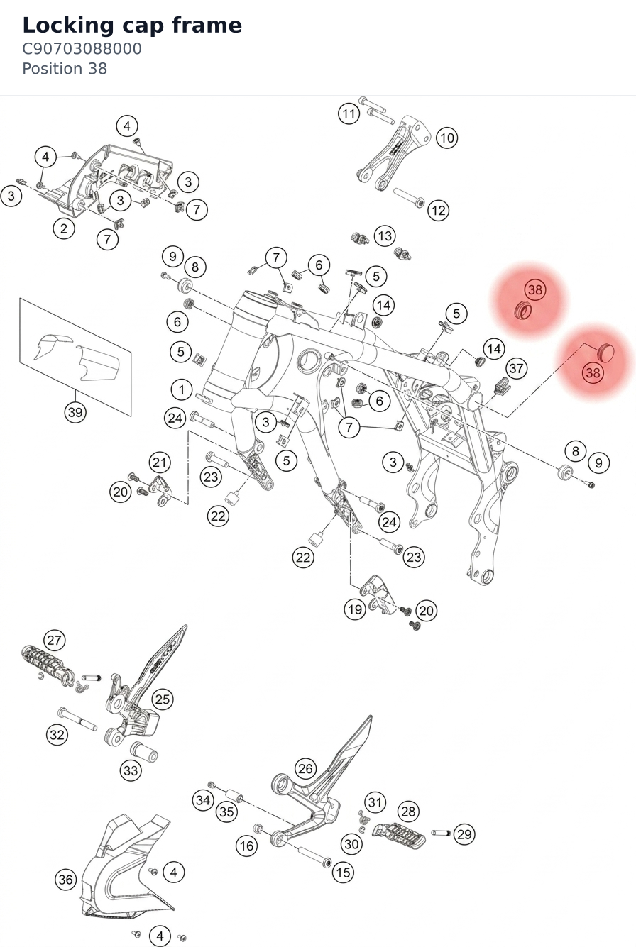 Diagram preview: Locking cap frame (C90703088000)