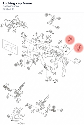 Diagram preview: Locking cap frame (C90703088000)