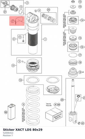 Diagram preview: Sticker XACT LDS 80x29 (52000312)