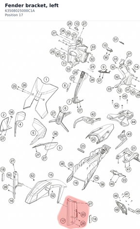 Diagram preview: Fender bracket, left (63508025000C1A)