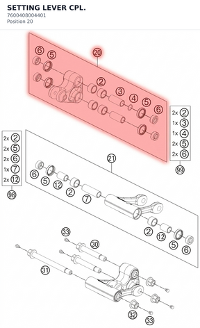 Diagram preview: SETTING LEVER CPL. (7600408004401)