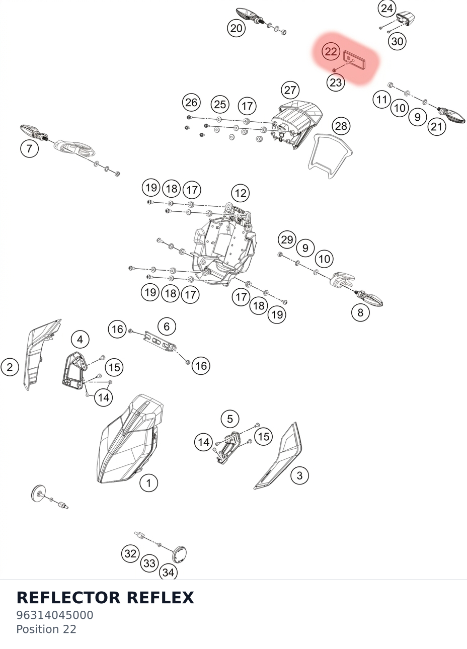 Diagram preview: REFLECTOR REFLEX (96314045000)