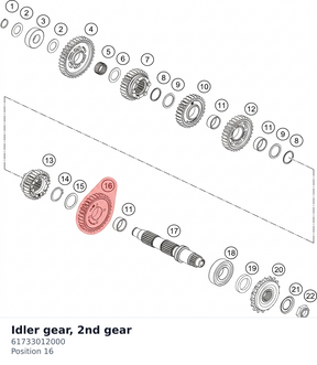 Diagram preview: Idler gear, 2nd gear (61733012000)