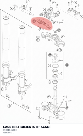 Diagram preview: CASE INSTRUMENTS BRACKET (61301046000)