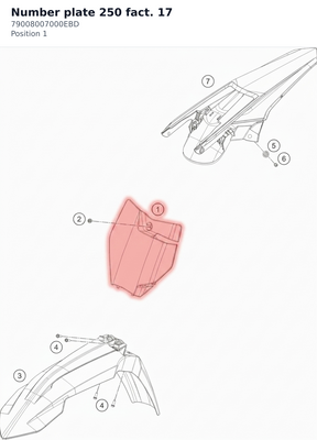 Diagram preview: Number plate 250 fact. 17 (79008007000EBD)