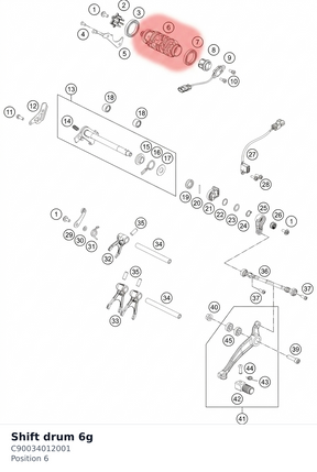 Diagram preview: Shift drum 6g (C90034012001)