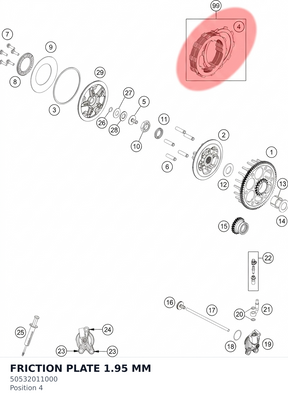 Diagram preview: FRICTION PLATE 1.95 MM (50532011000)