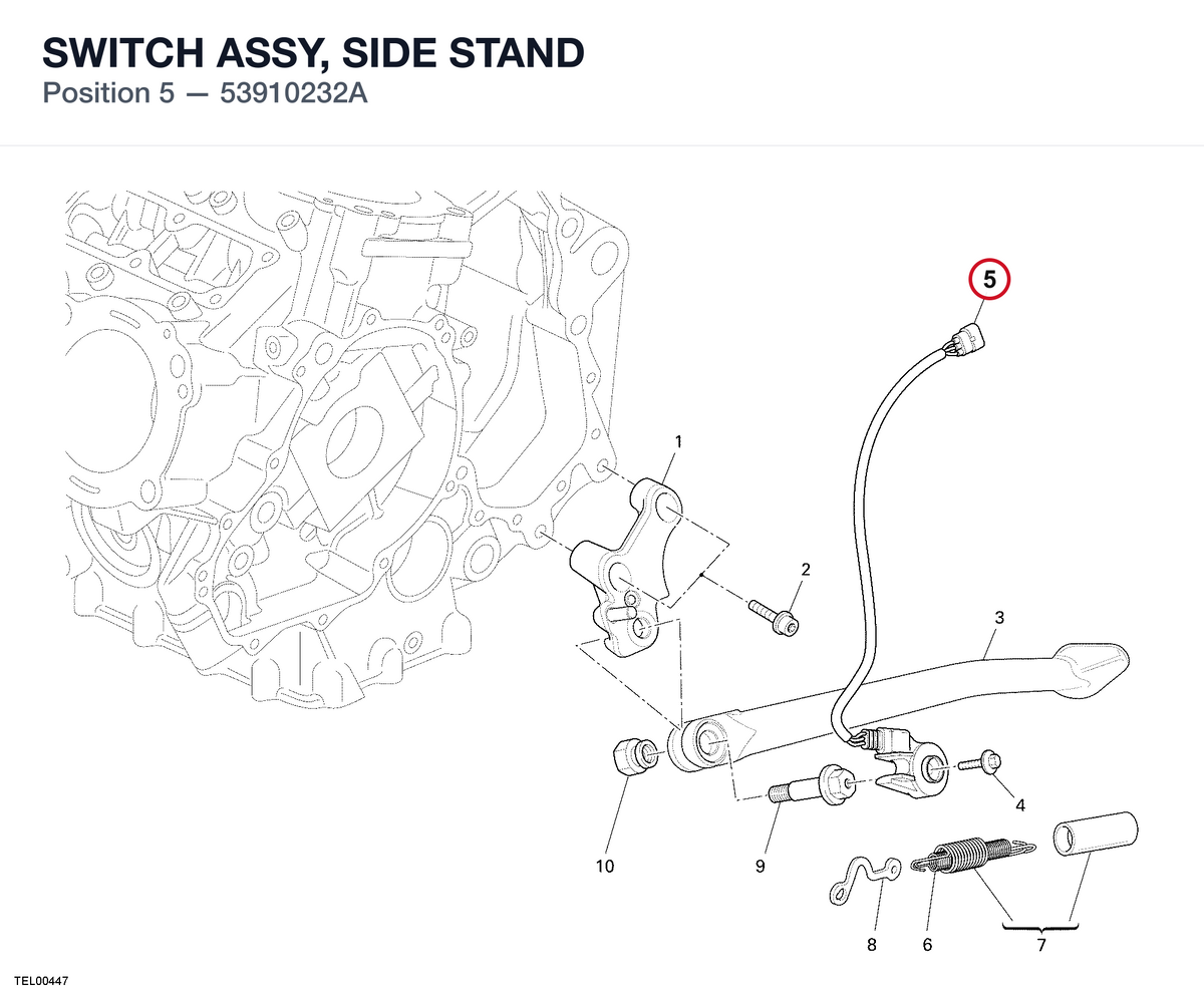 SWITCH ASSY, SIDE STAND 53910232A diagram position