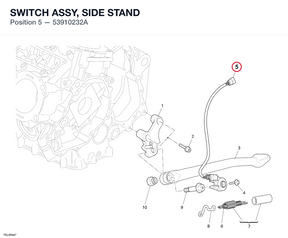 SWITCH ASSY, SIDE STAND 53910232A diagram position