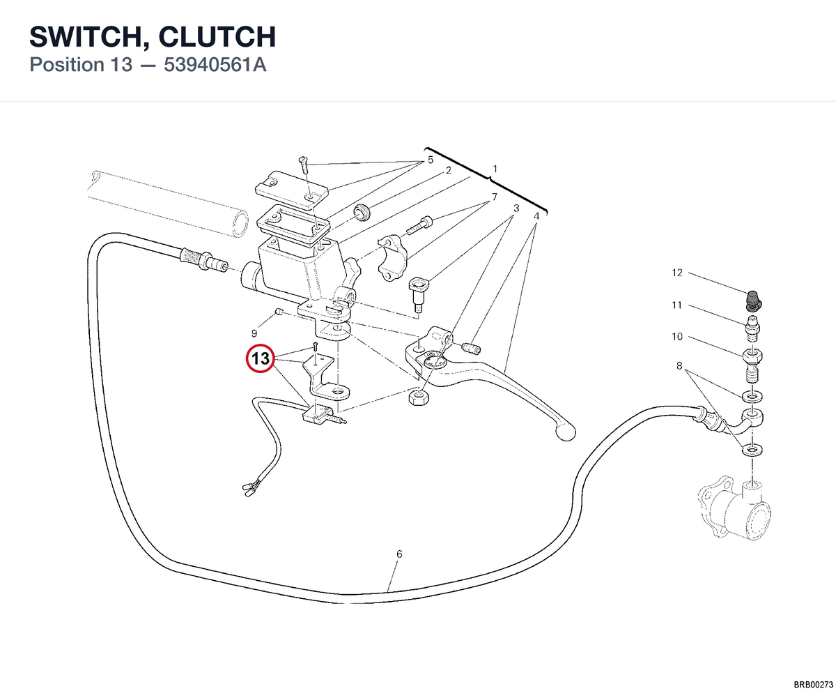 SWITCH, CLUTCH 53940561A diagram position