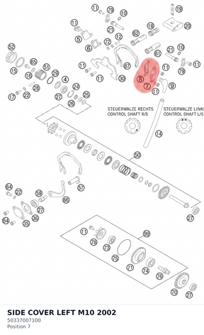 Diagram preview: SIDE COVER LEFT M10 2002 (50337007100)