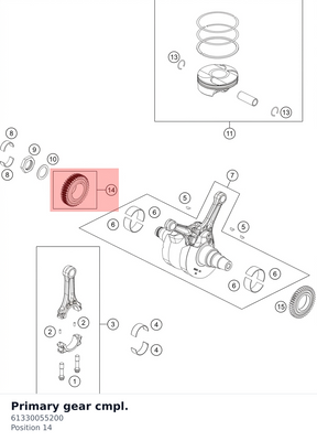Diagram preview: Primary gear cmpl. (61330055200)