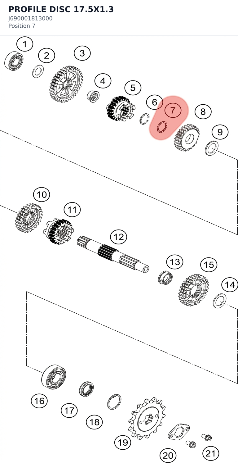 Diagram preview: PROFILE DISC 17.5X1.3 (J690001813000)