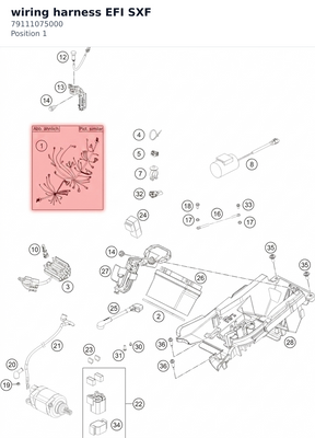 Diagram preview: wiring harness EFI SXF (79111075000)