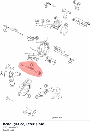 Diagram preview: headlight adjuster plate (96314002000)