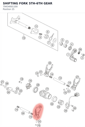 Diagram preview: SHIFTING FORK 5TH-6TH GEAR (79434001100)