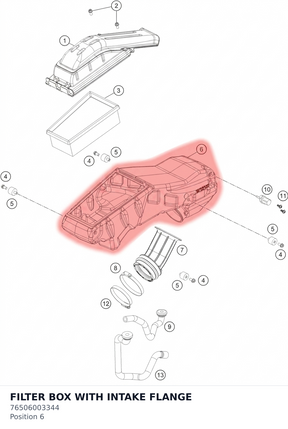 Diagram preview: FILTER BOX WITH INTAKE FLANGE (76506003344)