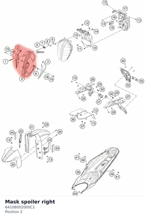 Diagram preview: Mask spoiler right (64108002000C1)