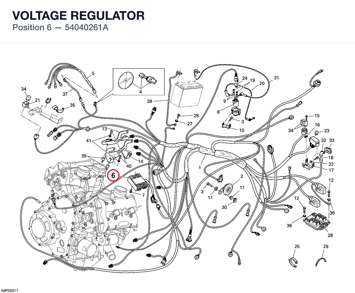VOLTAGE REGULATOR 54040261A diagram position