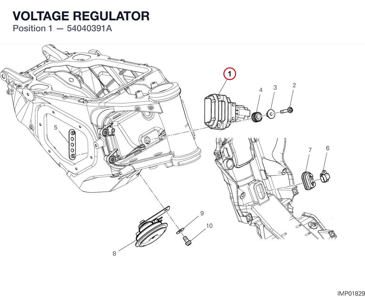 VOLTAGE REGULATOR 54040391A diagram position