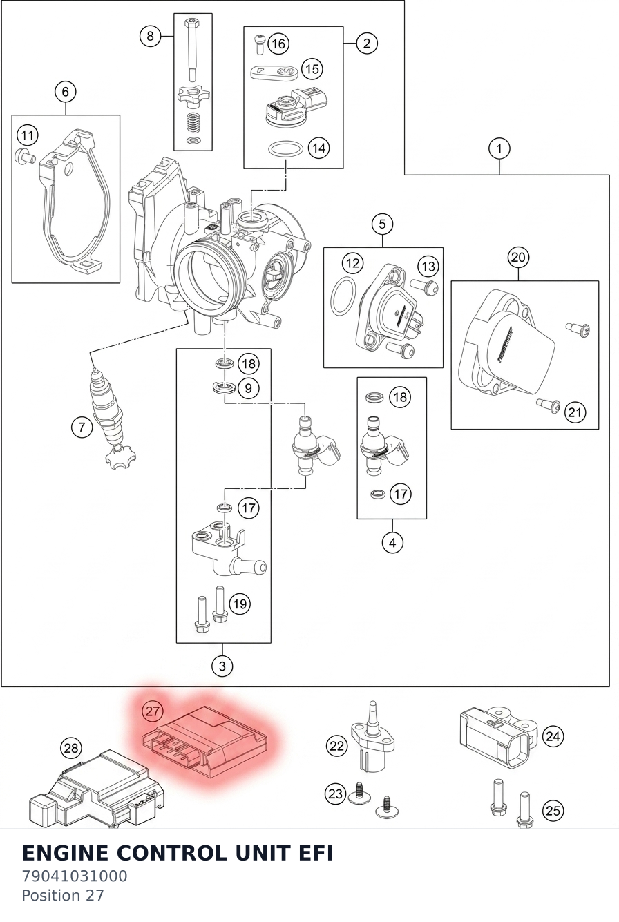 Diagram preview: ENGINE CONTROL UNIT EFI (79041031000)