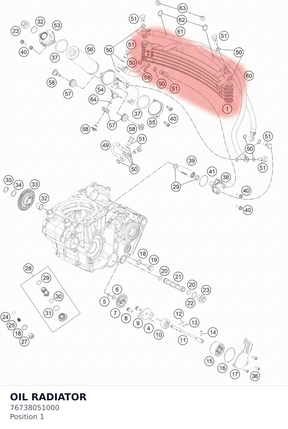 Diagram preview: OIL RADIATOR (76738051000)