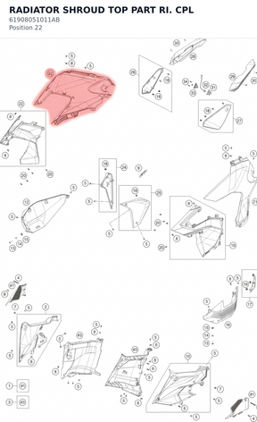 Diagram preview: RADIATOR SHROUD TOP PART RI. CPL (61908051011AB)