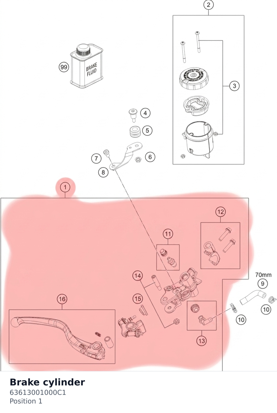 Diagram preview: Brake cylinder (63613001000C1)
