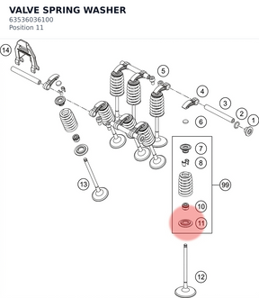 Diagram preview: VALVE SPRING WASHER (63536036100)