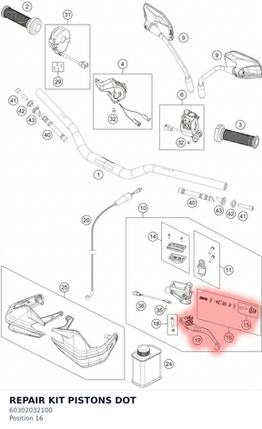 Diagram preview: REPAIR KIT PISTONS DOT (60302032100)