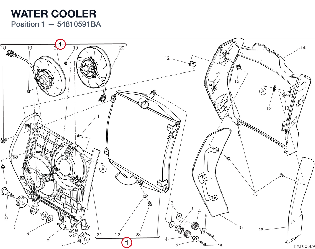 WATER COOLER 54810591BA diagram position