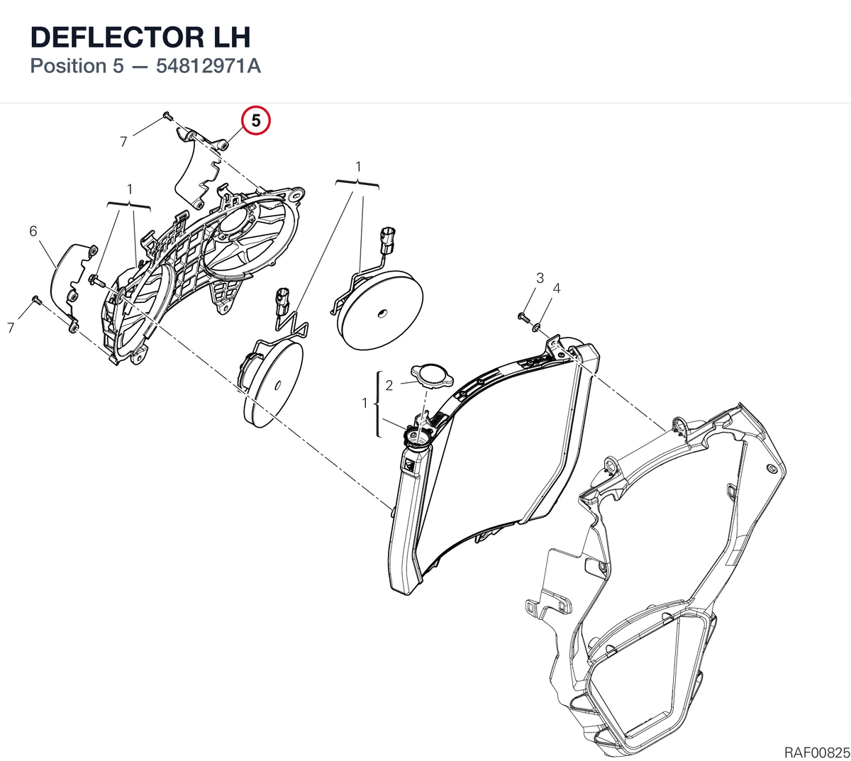 DEFLECTOR LH 54812971A diagram position