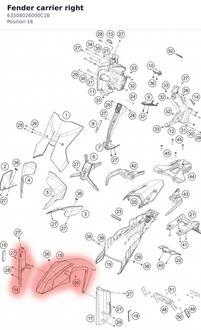 Diagram preview: Fender carrier right (63508026000C1B)