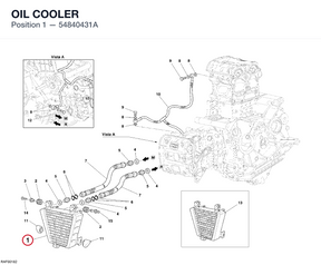OIL COOLER 54840431A diagram position