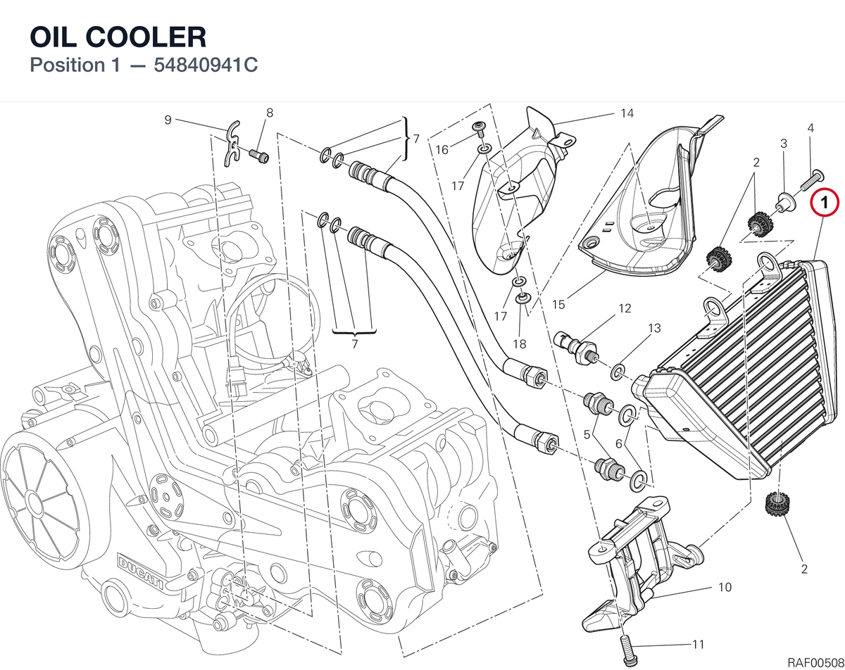 OIL COOLER 54840941C diagram position