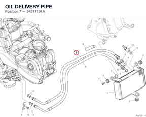 OIL DELIVERY PIPE 54911191A diagram position