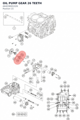 Diagram preview: OIL PUMP GEAR 26 TEETH (A64038001026)