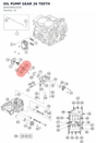Diagram preview: OIL PUMP GEAR 26 TEETH (A64038001026)