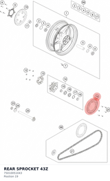 Diagram preview: REAR SPROCKET 43Z (75010051043)