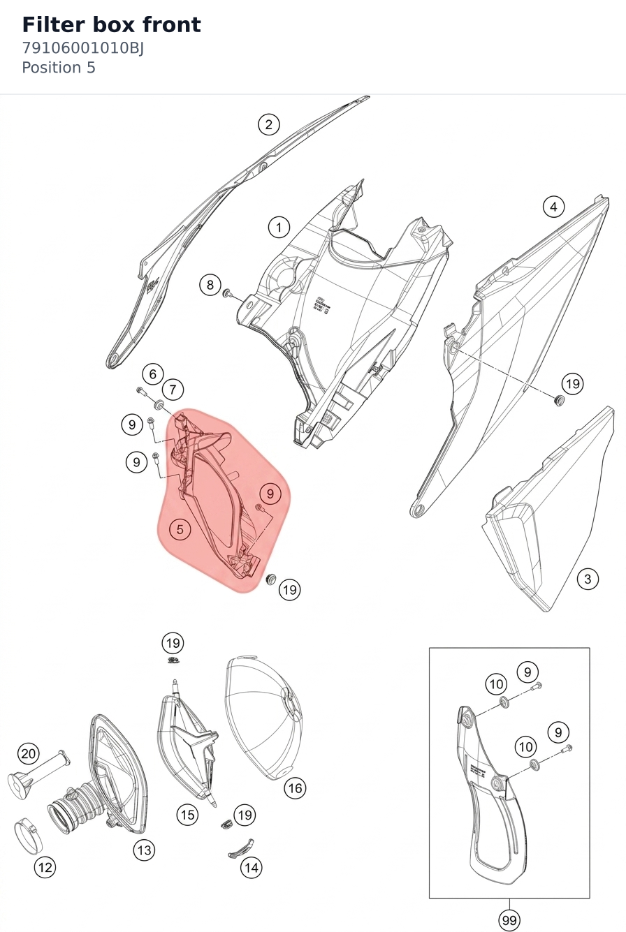 Diagram preview: Filter box front (79106001010BJ)
