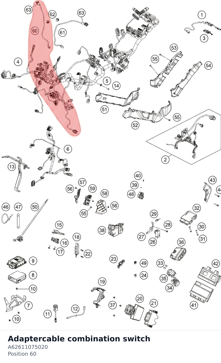 Diagram preview: Adaptercable combination switch (A62611075020)