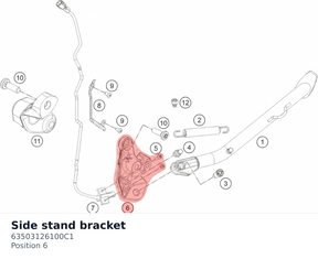 Diagram preview: Side stand bracket (63503126100C1)